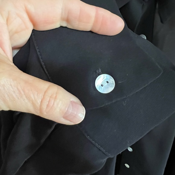 Marla Wynne Sz S sheer BLACK button shirt top Layers HSN - Picture 5 of 11